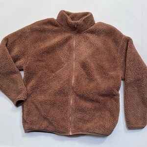 PINK Victoria's Secret Cozy Brown Zip Up Jacket Size Medium EUC!